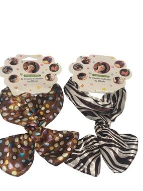 Be Creative Collection Kids Polka Dot and Zebra Hair Bows - Brown & Black/White
